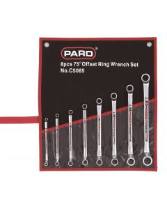 PAC5085 - Ringsteeksleutelset 75° gebogen 8-delig foudraal - PAC5085