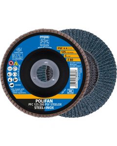 PF67768125 - POLIFAN-lamellenslijpschijf - PFC 125 Z 80 PSF STEELOX